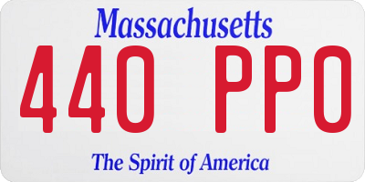 MA license plate 440PP0