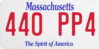 MA license plate 440PP4