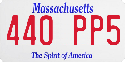 MA license plate 440PP5