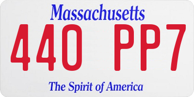 MA license plate 440PP7