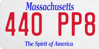 MA license plate 440PP8
