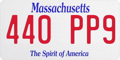 MA license plate 440PP9