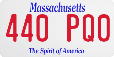 MA license plate 440PQ0