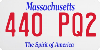 MA license plate 440PQ2