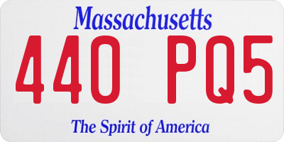 MA license plate 440PQ5