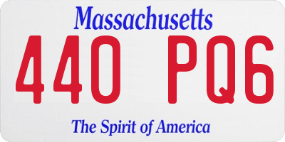 MA license plate 440PQ6