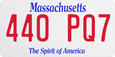 MA license plate 440PQ7