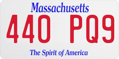 MA license plate 440PQ9