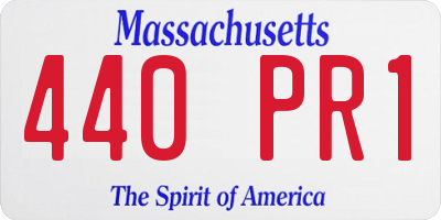 MA license plate 440PR1