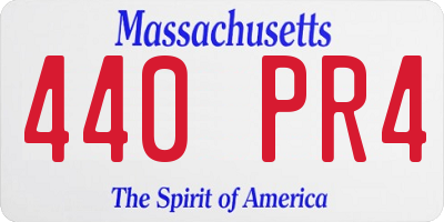 MA license plate 440PR4