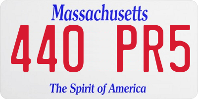 MA license plate 440PR5