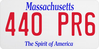 MA license plate 440PR6