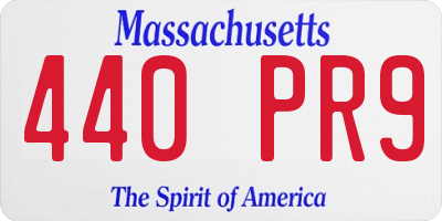 MA license plate 440PR9