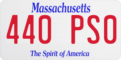 MA license plate 440PS0