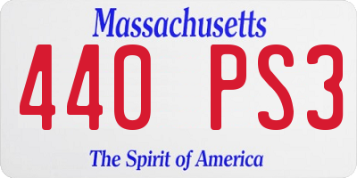 MA license plate 440PS3
