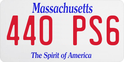 MA license plate 440PS6