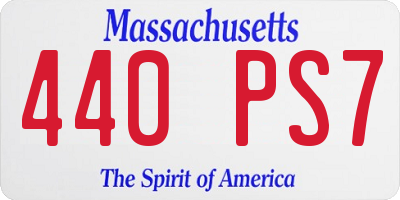MA license plate 440PS7