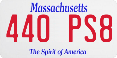 MA license plate 440PS8