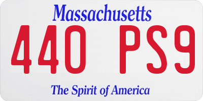 MA license plate 440PS9