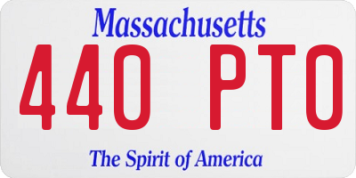 MA license plate 440PT0