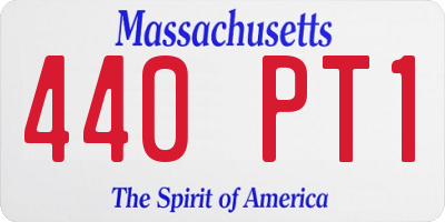 MA license plate 440PT1