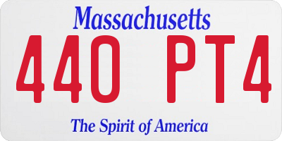 MA license plate 440PT4