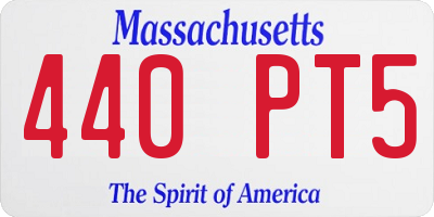 MA license plate 440PT5
