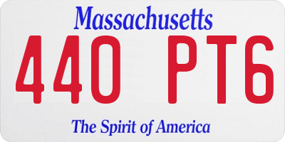 MA license plate 440PT6