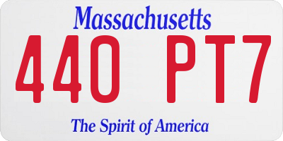 MA license plate 440PT7