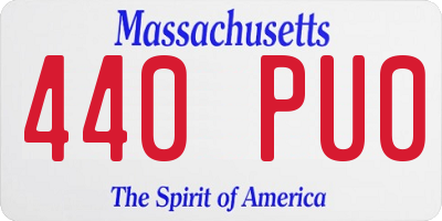 MA license plate 440PU0