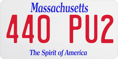 MA license plate 440PU2
