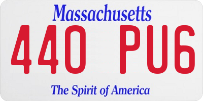 MA license plate 440PU6