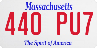 MA license plate 440PU7