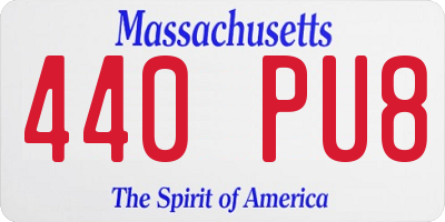 MA license plate 440PU8