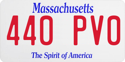 MA license plate 440PV0