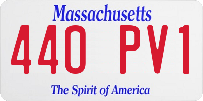 MA license plate 440PV1