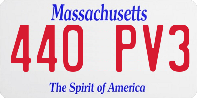 MA license plate 440PV3