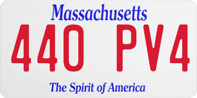 MA license plate 440PV4