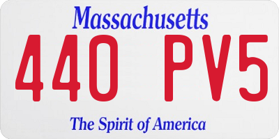 MA license plate 440PV5