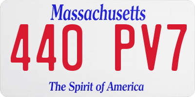 MA license plate 440PV7