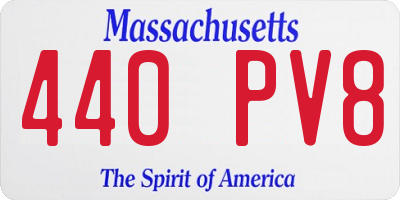 MA license plate 440PV8