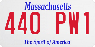 MA license plate 440PW1
