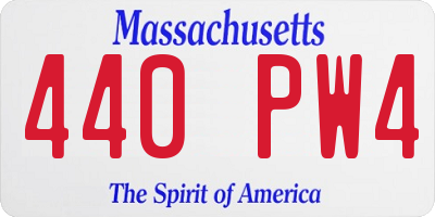 MA license plate 440PW4