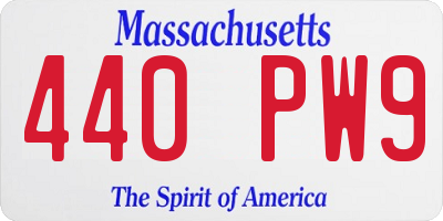 MA license plate 440PW9