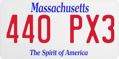 MA license plate 440PX3