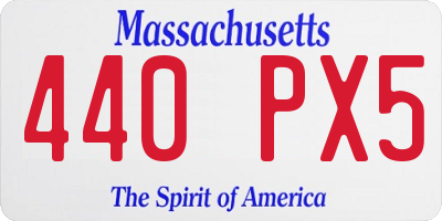 MA license plate 440PX5