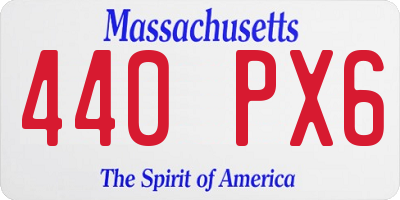 MA license plate 440PX6