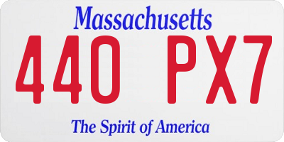 MA license plate 440PX7