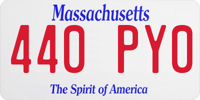 MA license plate 440PY0