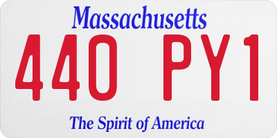 MA license plate 440PY1